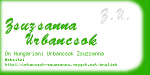 zsuzsanna urbancsok business card